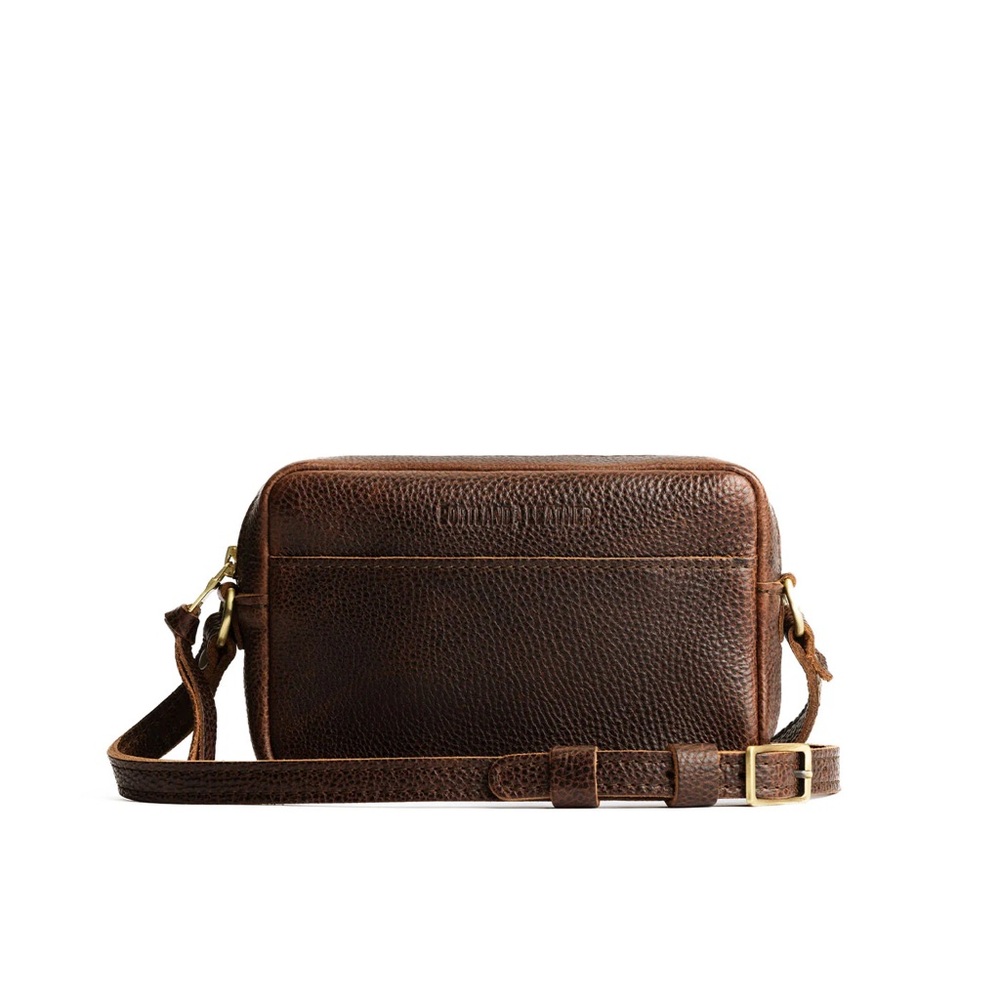 Portland Leather Small Camera Bag Purse in Coldbrew
